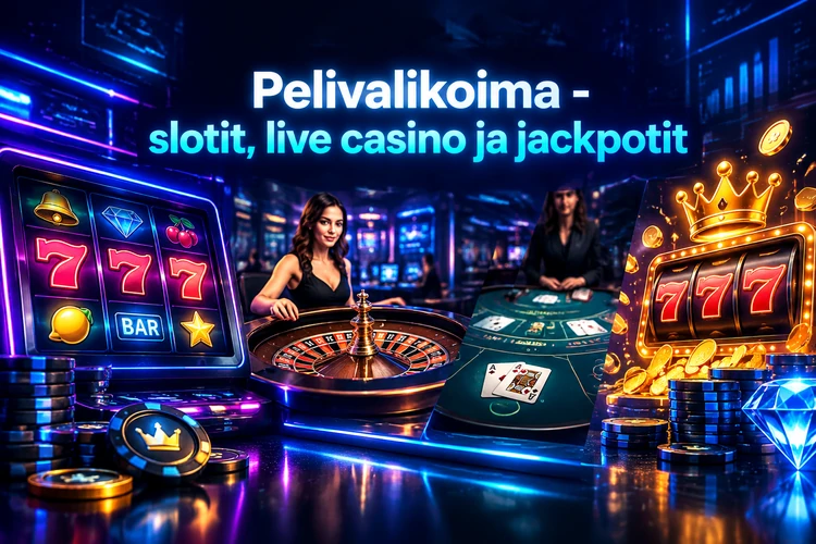 Pelivalikoima - slotit, live casino ja jackpotit